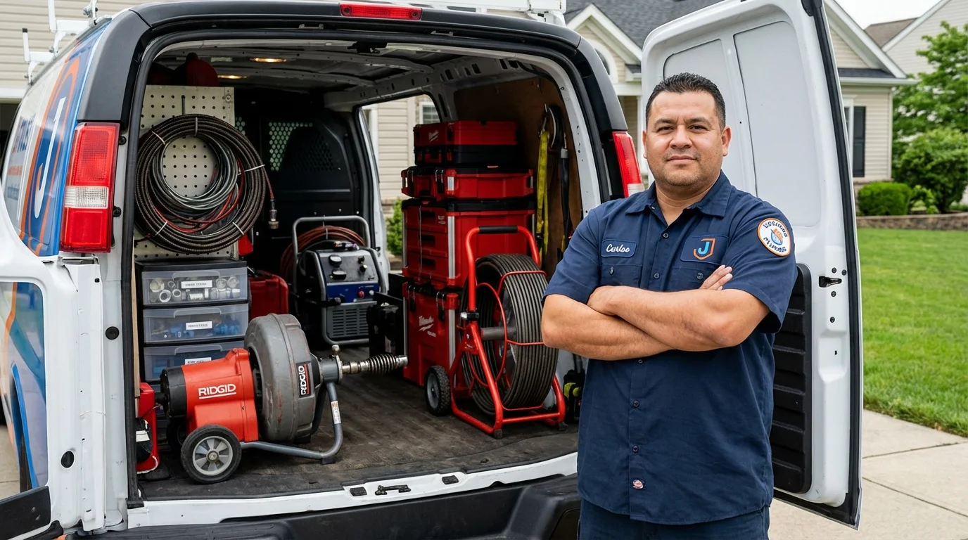 Professional drain cleaning equipment and Johns Plumbing LLC plumber in Saint Paul Park