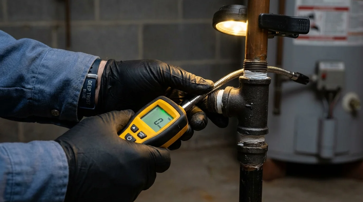 Gas leak detection with electronic sniffer by Johns Plumbing LLC in Saint Paul Park