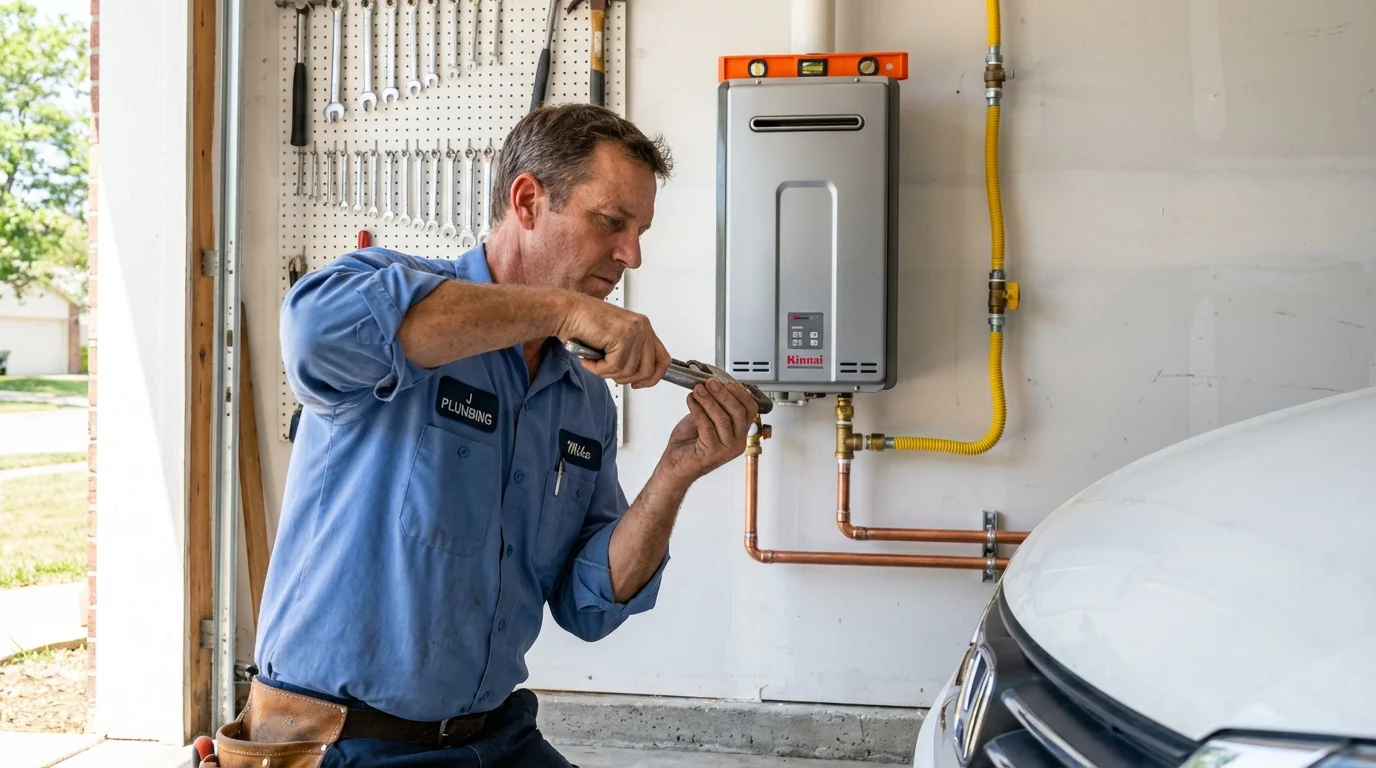 Tankless water heater installation by a Johns Plumbing LLC plumber in Saint Paul Park
